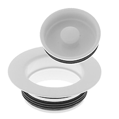 WESTBRASS Universal Replacement Disposal Flange and Stopper in Powdercoated White D2091-50